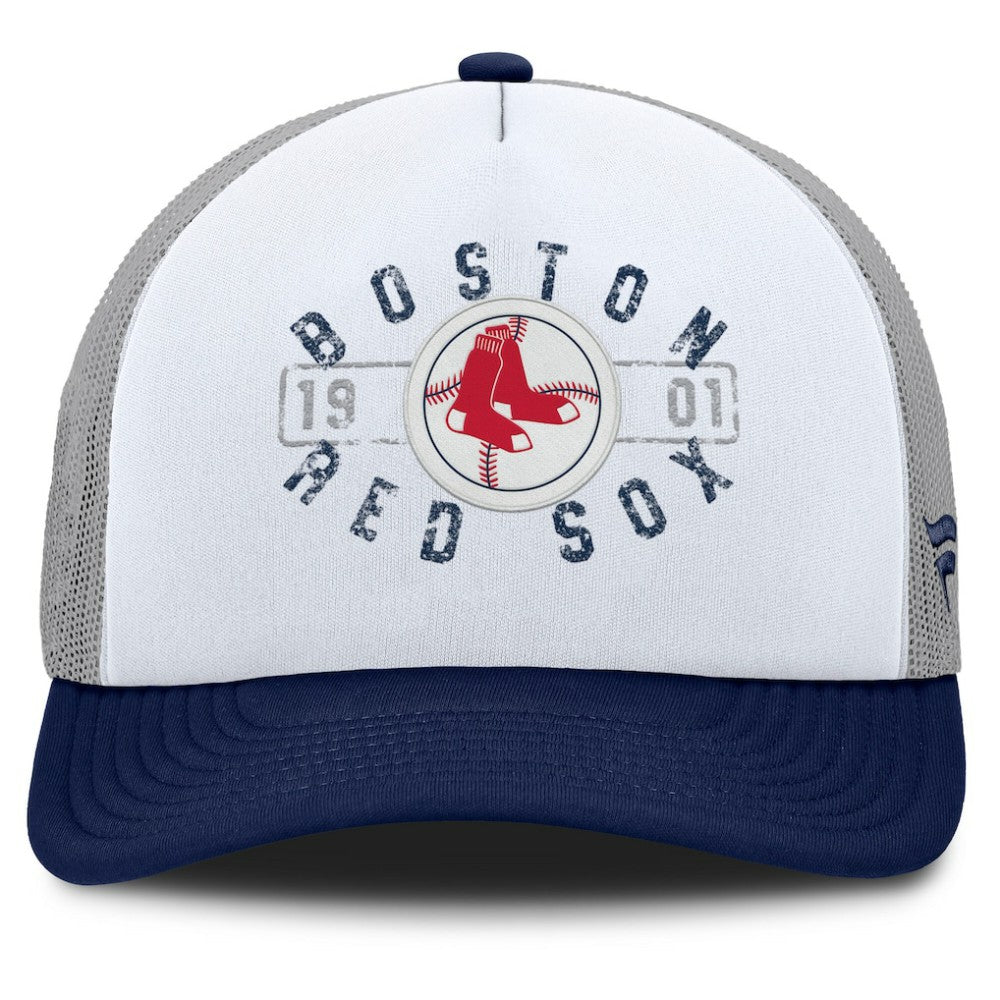 Boston Red Sox Fanatics Designated A-Frame Foam Front Trucker Adjustable Hat - White/Navy Hats