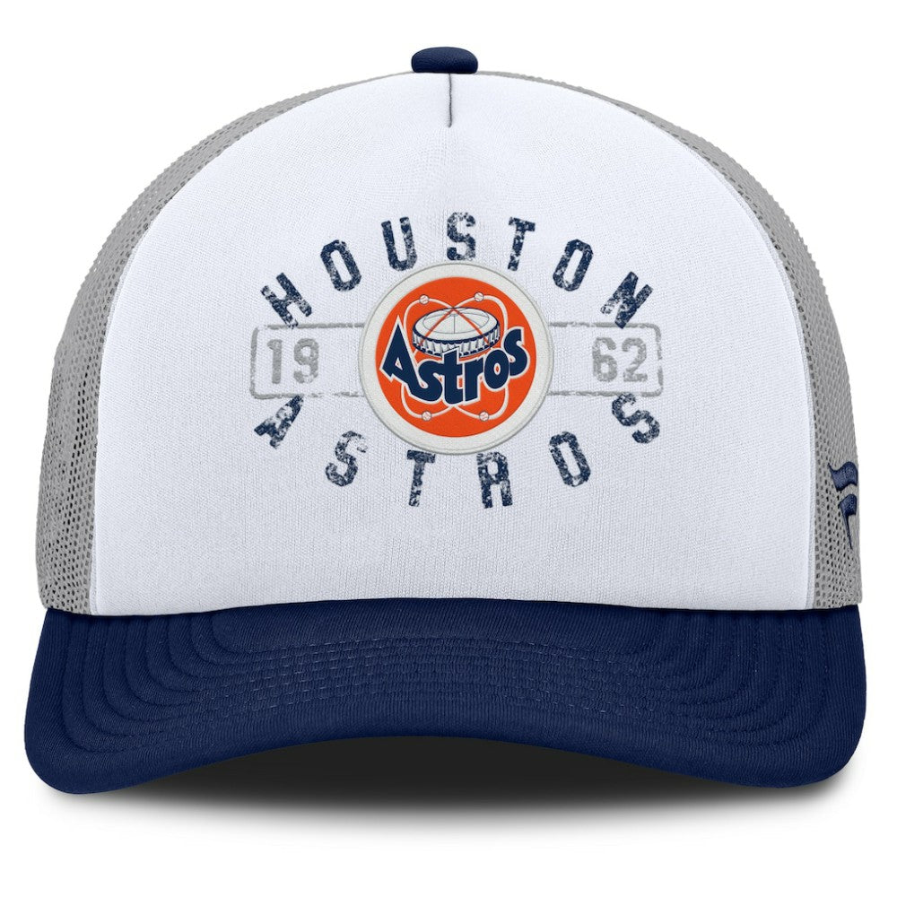 Houston Astros Fanatics Designated A-Frame Foam Front Trucker Adjustable Hat - White/Navy Hats