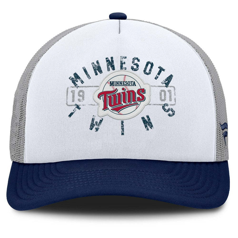 Minnesota Twins Fanatics Designated A-Frame Foam Front Trucker Adjustable Hat - White/Navy Hats