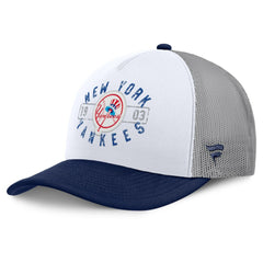 New York Yankees Fanatics Designated A-Frame Foam Front Trucker Adjustable Hat - White/Navy Hats