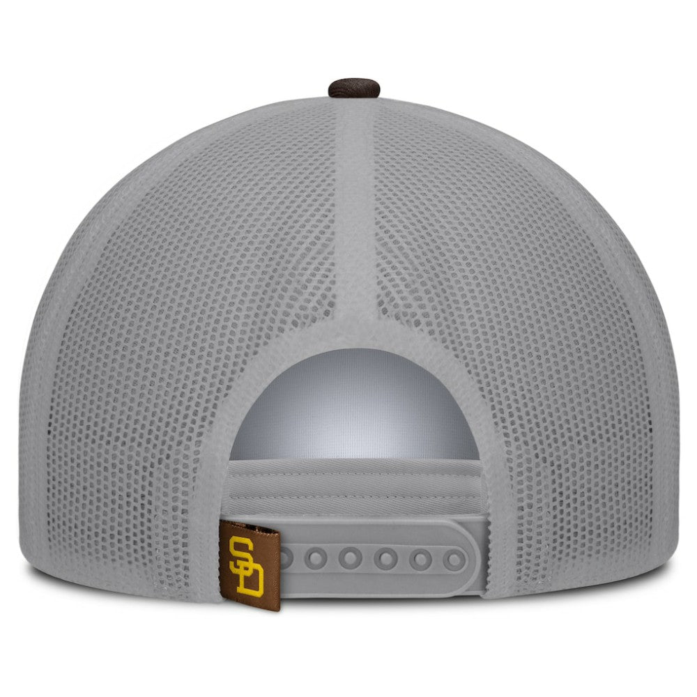 San Diego Padres Fanatics Designated A-Frame Foam Front Trucker Adjustable Hat - White/Brown Hats