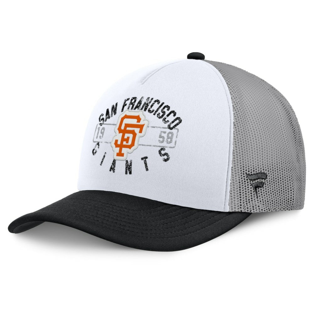 San Francisco Giants Fanatics Designated A-Frame Foam Front Trucker Adjustable Hat - White/Black Hats