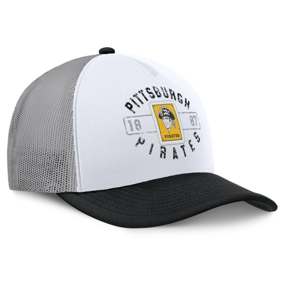 Pittsburgh Pirates Fanatics Designated A-Frame Foam Front Trucker Adjustable Hat - White/Black Hats