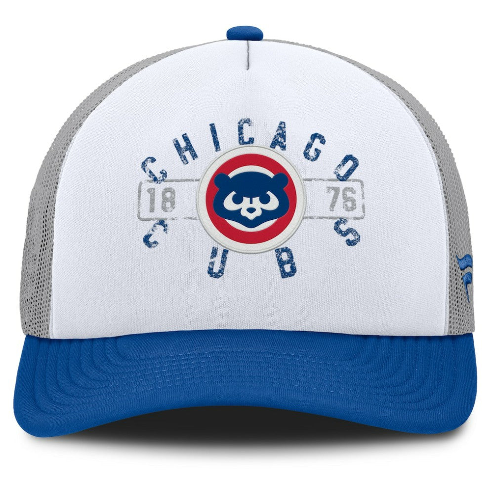 Chicago Cubs Fanatics Designated A-Frame Foam Front Trucker Adjustable Hat - White/Royal Hats