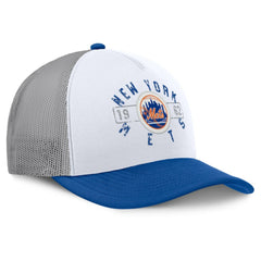 New York Mets Fanatics Designated A-Frame Foam Front Trucker Adjustable Hat - White/Royal Hats