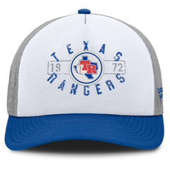 Texas Rangers Fanatics Designated A-Frame Foam Front Trucker Adjustable Hat - White/Royal Hats