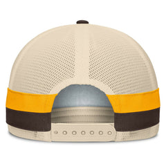 San Diego Padres Fanatics Inherited Side Stripe Trucker Adjustable Hat - Brown/Natural Hats