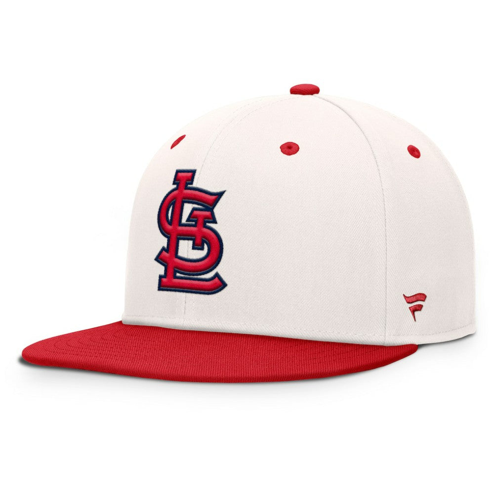 St. Louis Cardinals Fanatics Unit Fitted Hat - Cream/Red Hats