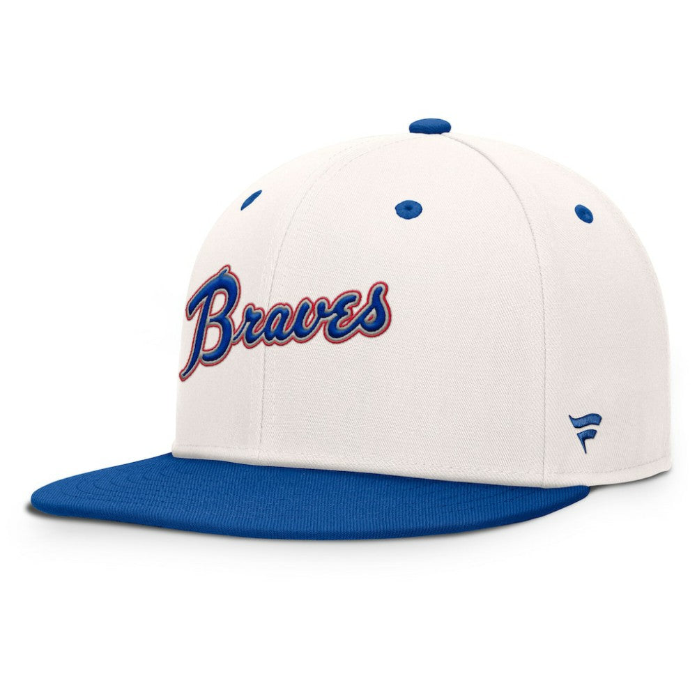 Atlanta Braves Fanatics Unit Fitted Hat - Cream/Royal Hats