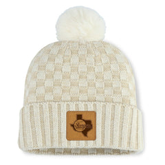 Texas Rangers Fanatics Women's Matchstick Cuffed Knit Hat with Pom- Natural Hats