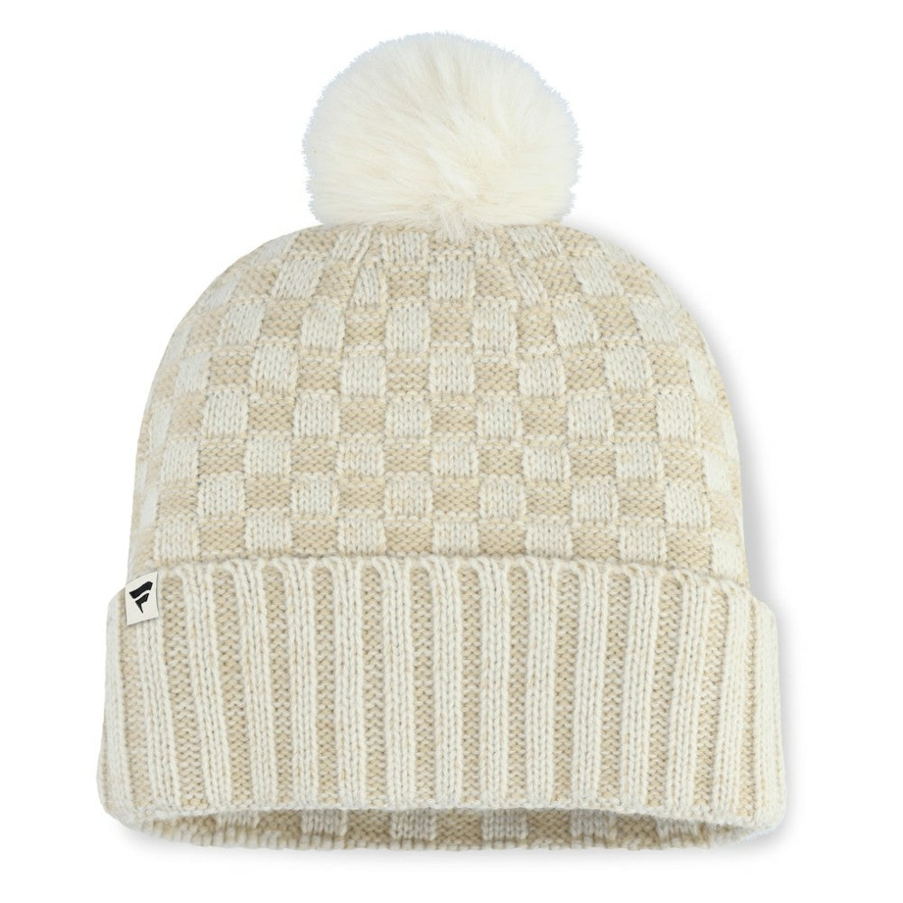Texas Rangers Fanatics Women's Matchstick Cuffed Knit Hat with Pom- Natural Hats