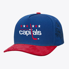 Washington Capitals Mitchell & Ness May Flowers Pro Crown Adjustable Hat - Blue/Red | US 202492199