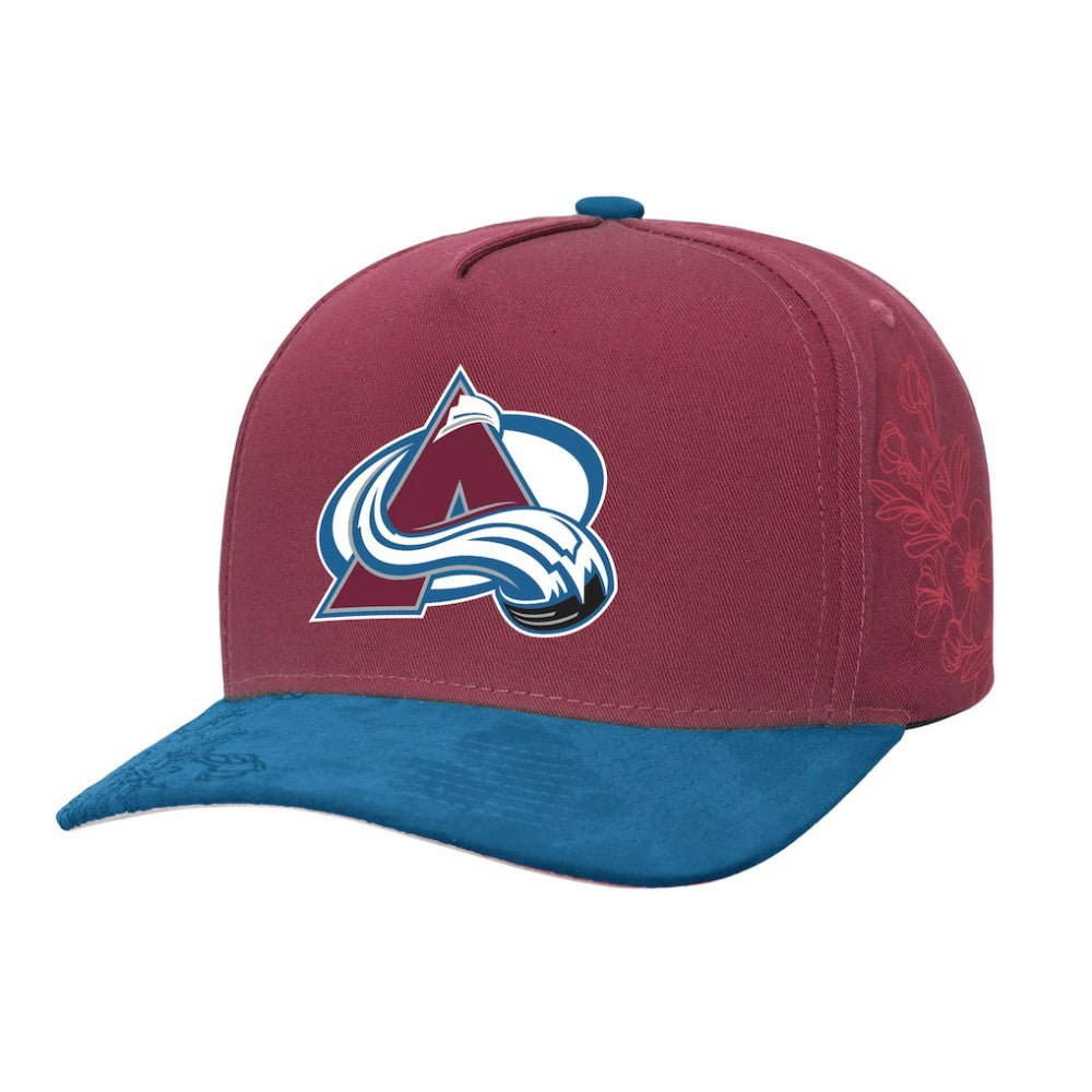 Colorado Avalanche Mitchell & Ness May Flowers Pro Crown Adjustable Hat - Burgundy/Blue | US 202492205
