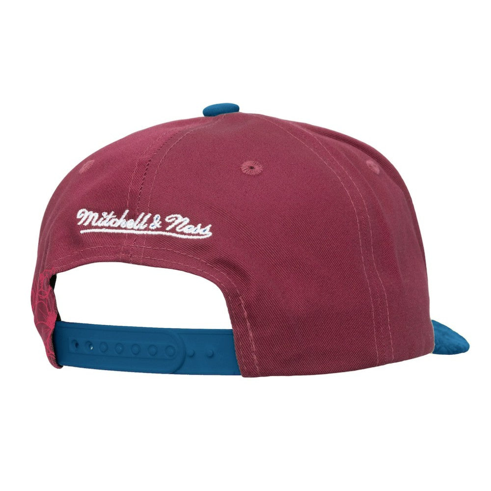 Colorado Avalanche Mitchell & Ness May Flowers Pro Crown Adjustable Hat - Burgundy/Blue | US 202492205