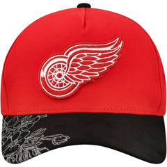 Detroit Red Wings Mitchell & Ness May Flowers Pro Crown Adjustable Hat - Red/Black | US 202492207