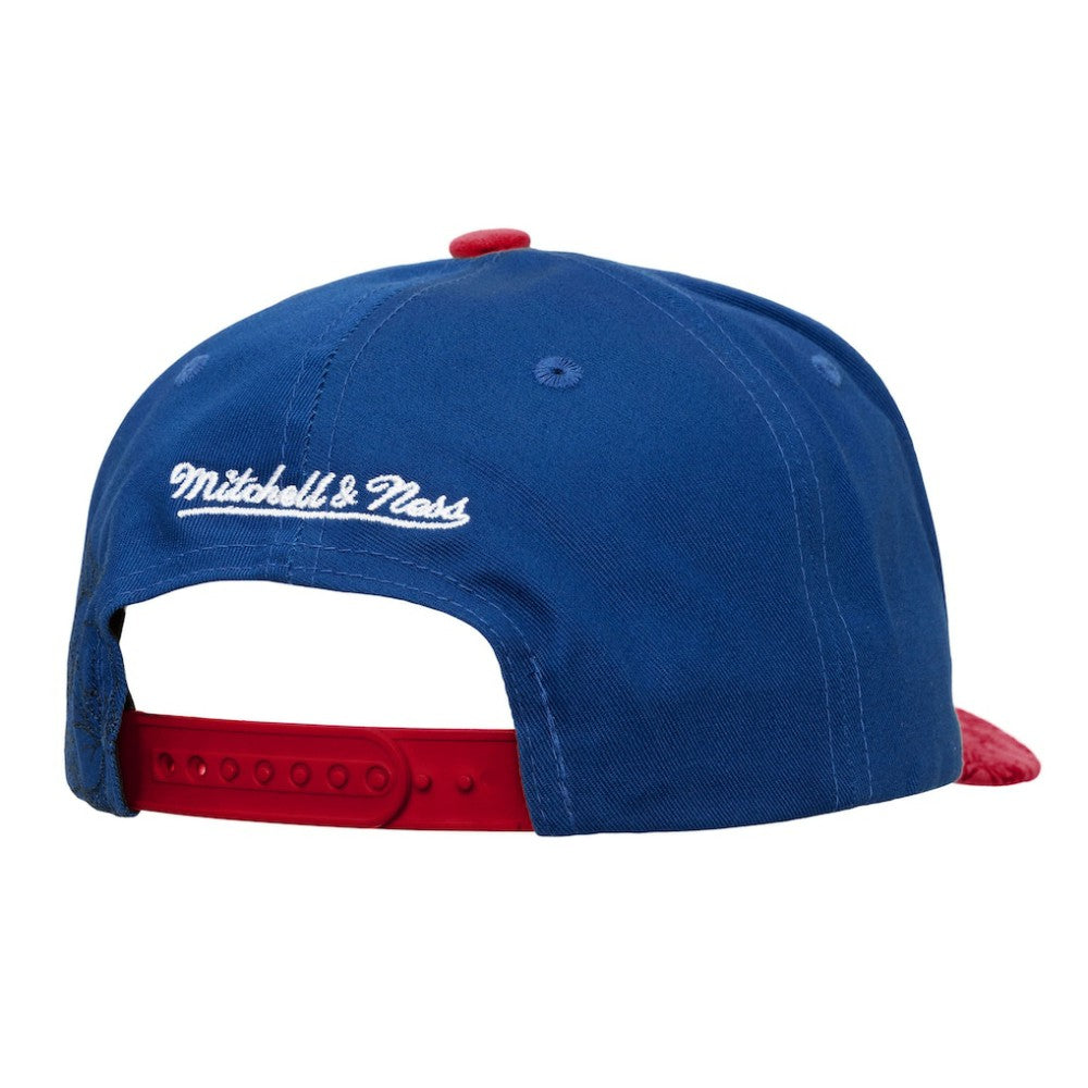 New York Rangers Mitchell & Ness May Flowers Pro Crown Adjustable Hat - Blue/Red | US 202492214