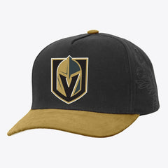 Vegas Golden Knights Mitchell & Ness May Flowers Pro Crown Adjustable Hat - Black/Gold | US 202492220