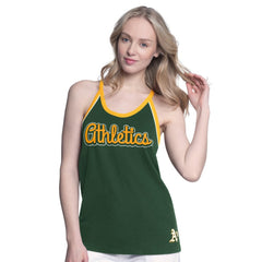 Athletics G-III 4Her by Carl Banks Women's Curveball Racerback Tank Top - Green Tanks
