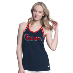 Atlanta Braves G-III 4Her by Carl Banks Women's Curveball Racerback Tank Top - Navy Tanks