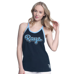 Tampa Bay Rays G-III 4Her by Carl Banks Women's Curveball Racerback Tank Top - Navy Tanks