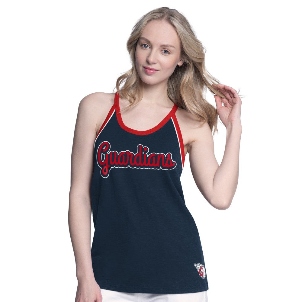 Cleveland Guardians G-III 4Her by Carl Banks Women's Curveball Racerback Tank Top - Navy Tanks