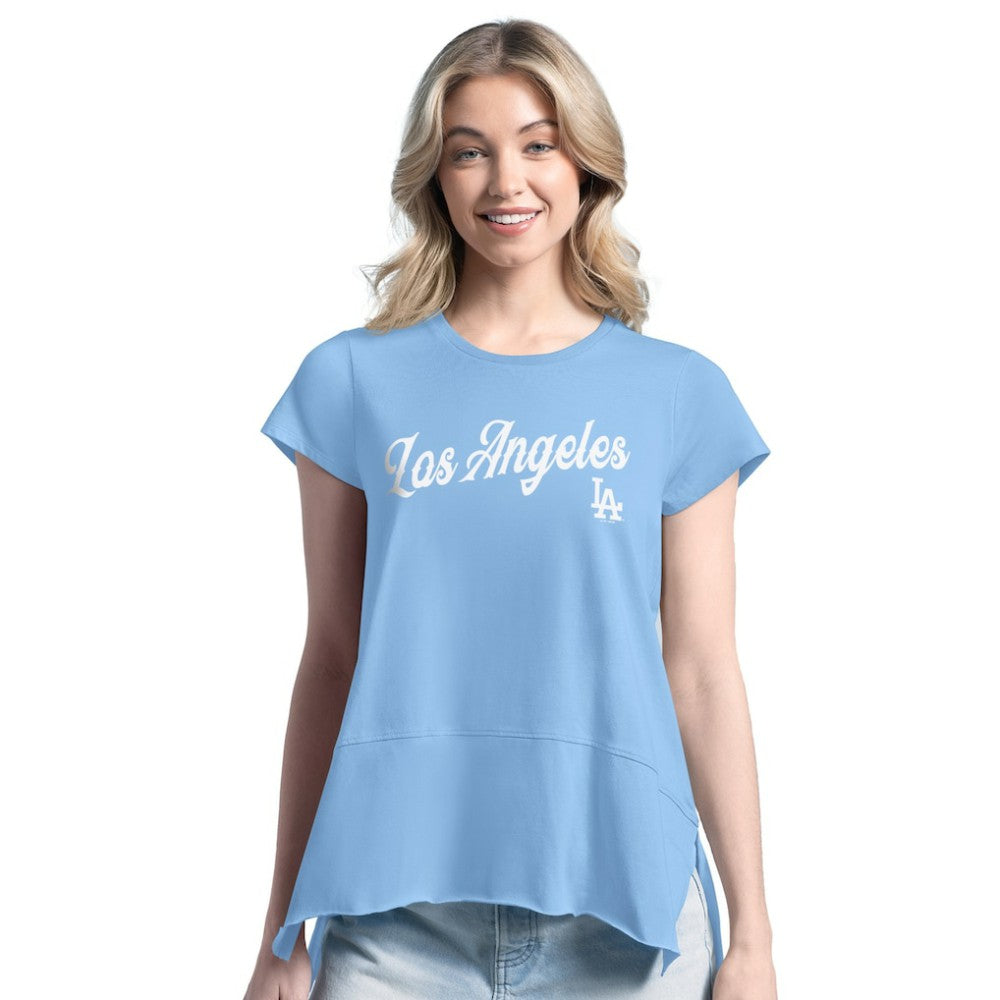 Los Angeles Dodgers Margaritaville Women's Gametime is Paradise T-Shirt - Light Blue T-shirts