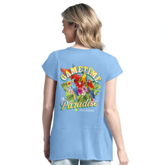 Tampa Bay Rays Margaritaville Women's Gametime is Paradise T-Shirt - Light Blue T-shirts