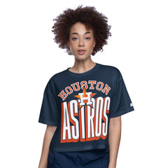 Houston Astros Starter Women's Play the Ball Boxy Cropped T-Shirt - Navy T-shirts
