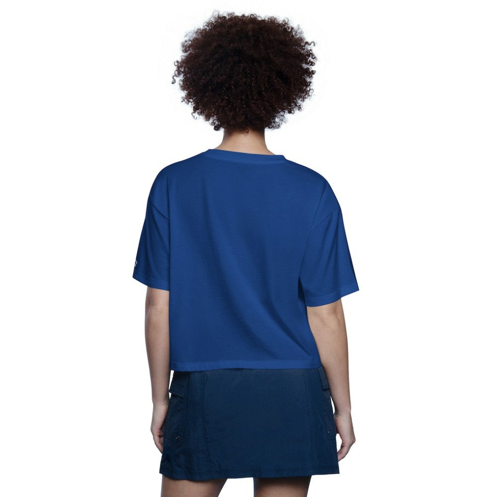 Chicago Cubs Starter Women's Play the Ball Boxy Cropped T-Shirt - Royal T-shirts
