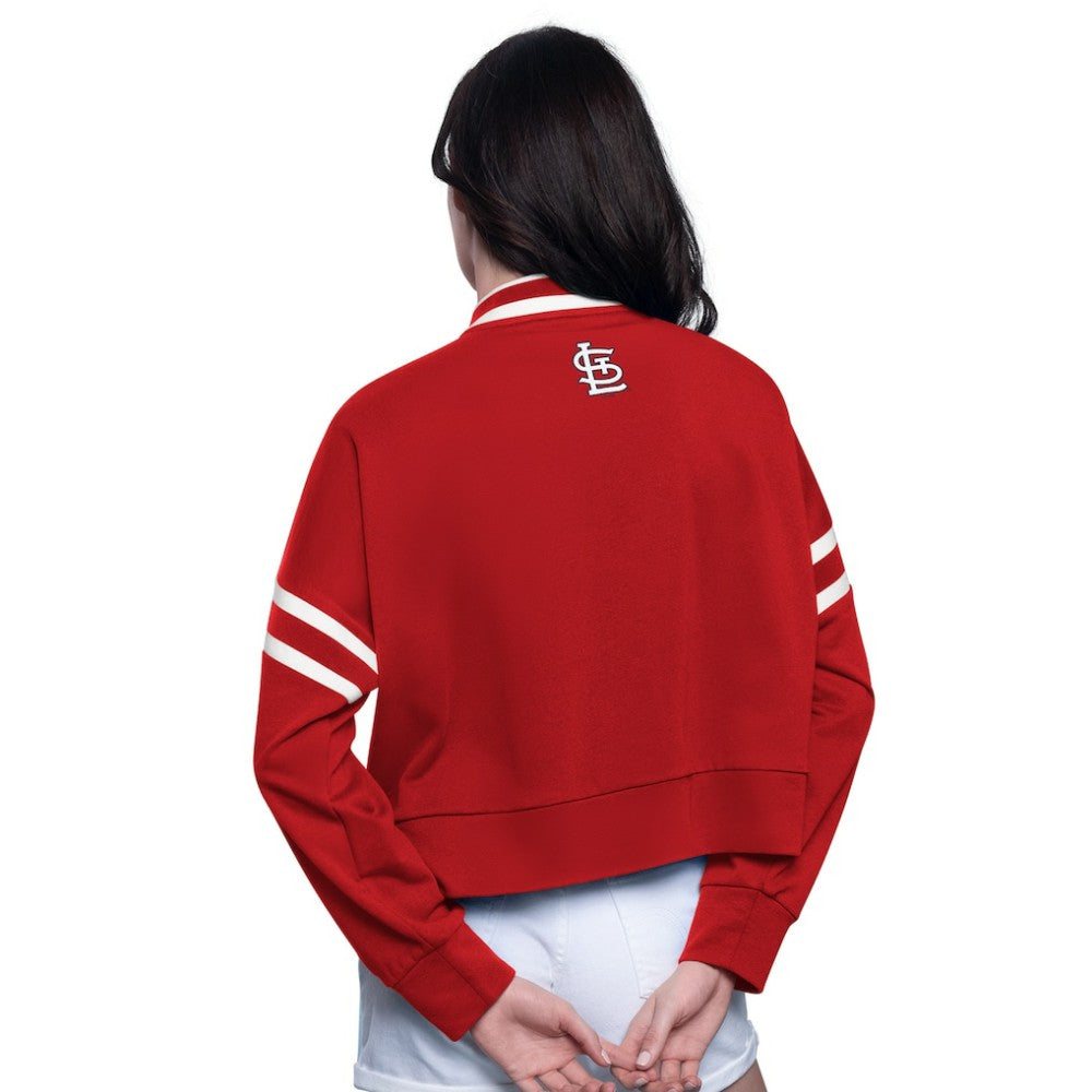 St. Louis Cardinals Starter Women's Power Play Cropped Pullover Sweatshirt - Red Pullover