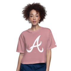 Atlanta Braves Starter Women's Play the Ball Boxy Cropped T-Shirt - Pink T-shirts