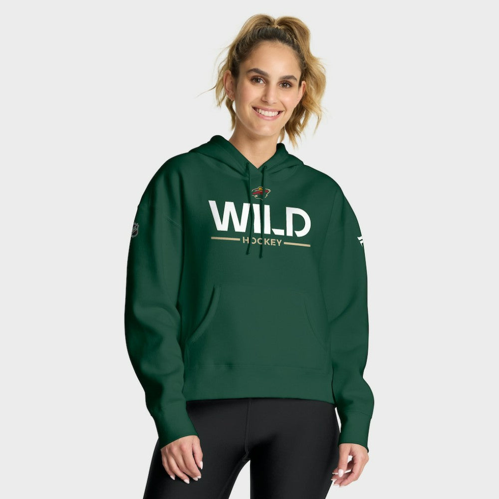 Minnesota Wild Fanatics Women's Authentic Pro Primary Pullover Hoodie - Green | US 202492956