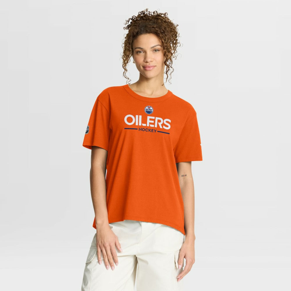 Edmonton Oilers Fanatics Women's Authentic Pro Primary T-Shirt - Orange | US 202493023