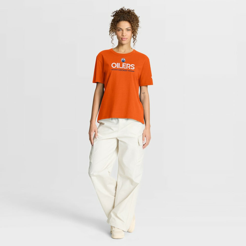 Edmonton Oilers Fanatics Women's Authentic Pro Primary T-Shirt - Orange | US 202493023