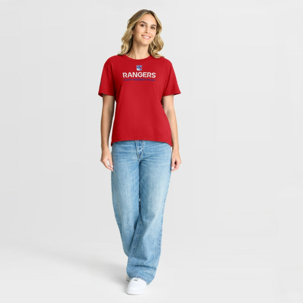 New York Rangers Fanatics Women's Authentic Pro Primary T-Shirt - Red | US 202493024