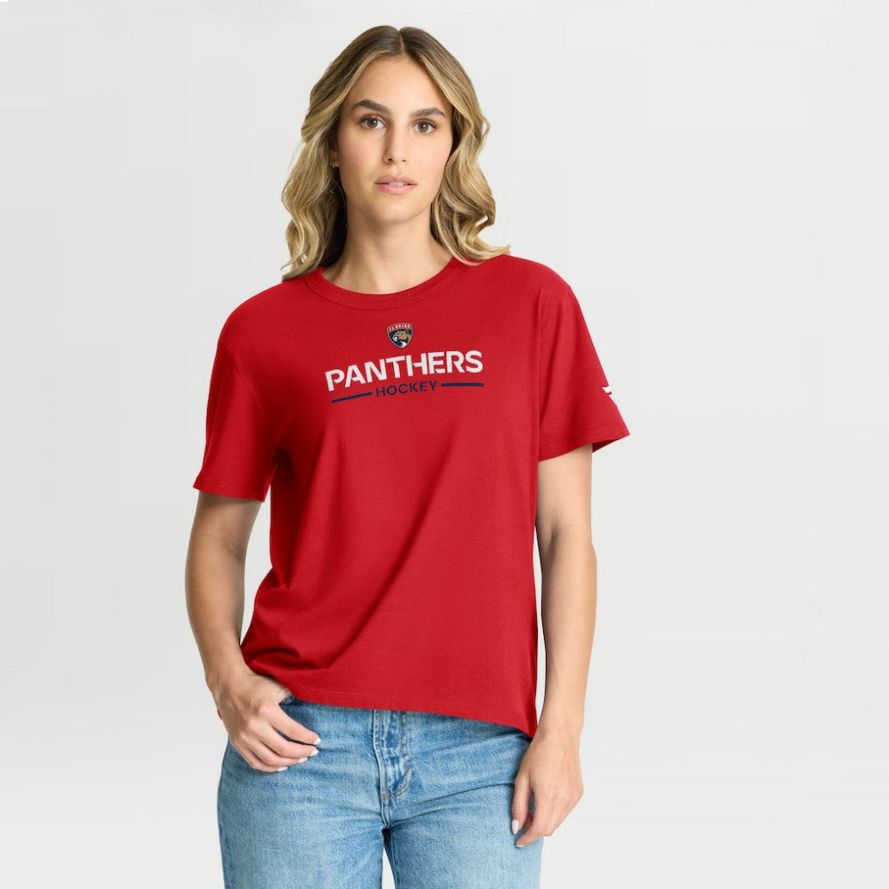 Florida Panthers Fanatics Women's Authentic Pro Primary T-Shirt - Red | US 202493027