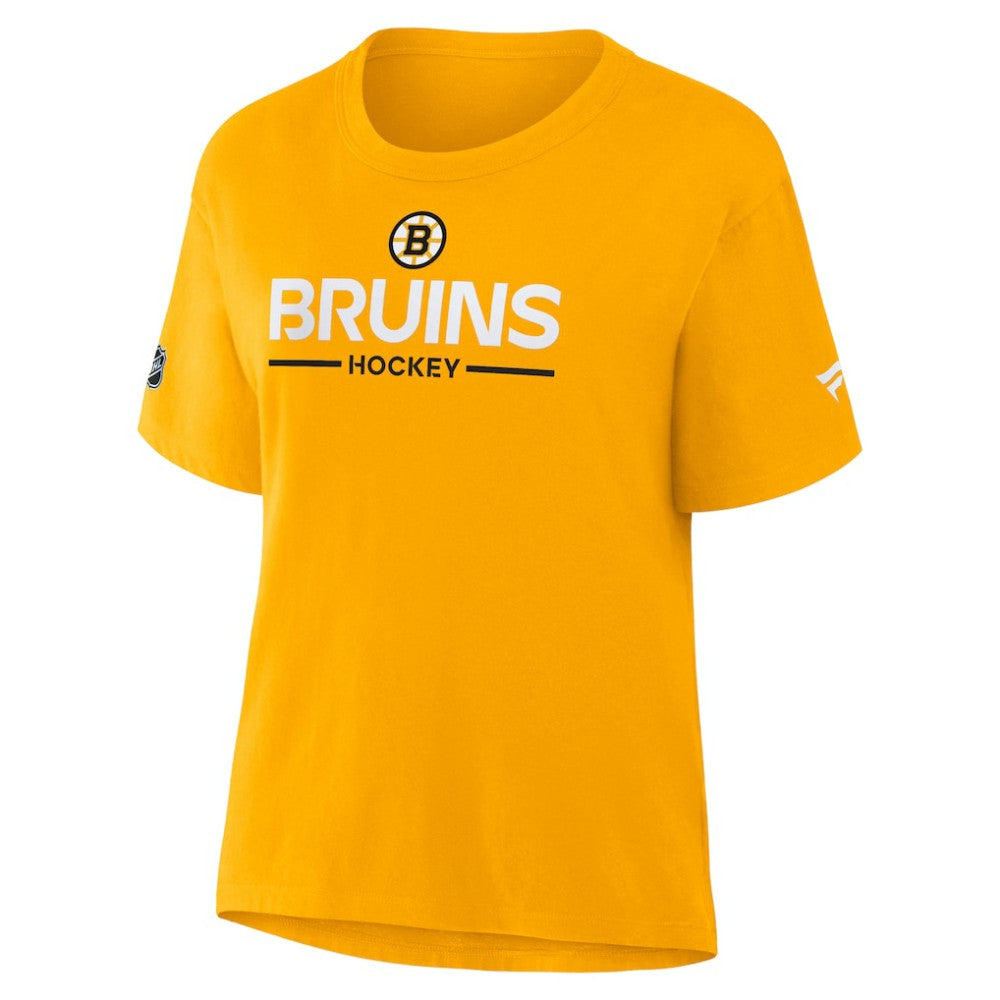 Boston Bruins Fanatics Women's Authentic Pro Primary T-Shirt - Gold | US 202493079