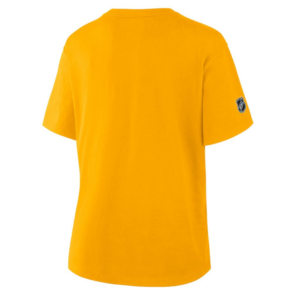 Boston Bruins Fanatics Women's Authentic Pro Primary T-Shirt - Gold | US 202493079