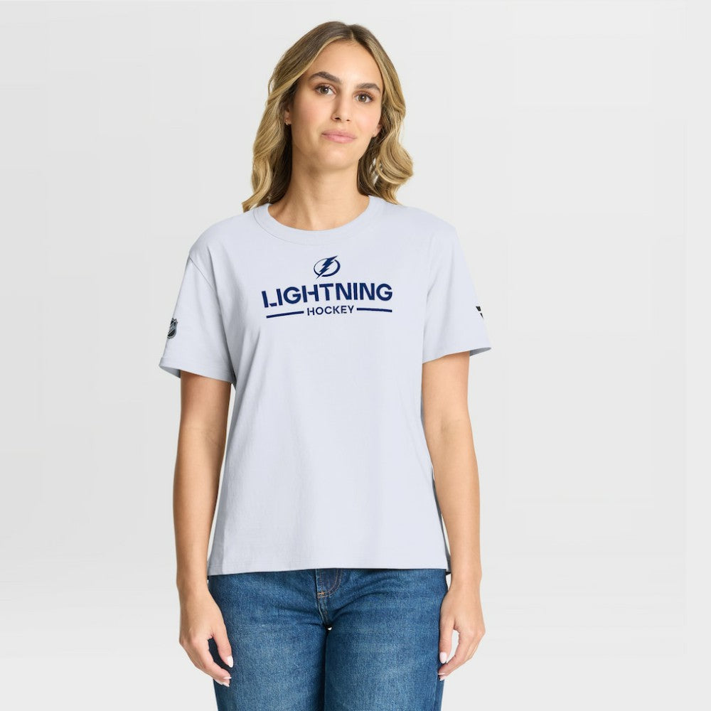 Tampa Bay Lightning Fanatics Women's Authentic Pro Primary T-Shirt - White | US 202493083