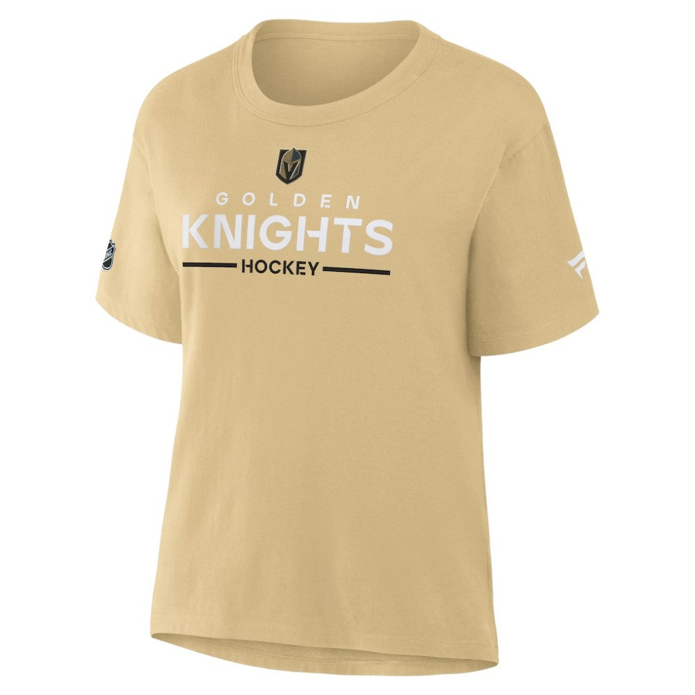 Vegas Golden Knights Fanatics Women's Authentic Pro Primary T-Shirt - Gold | US 202493093