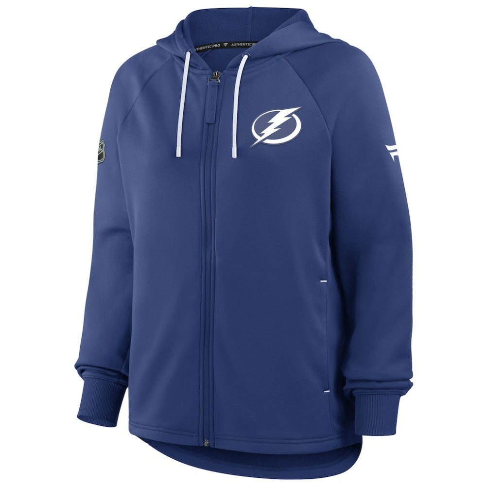 Tampa Bay Lightning Fanatics Women's Authentic Pro Rink Raglan Full-Zip Hoodie - Blue | US 202493218