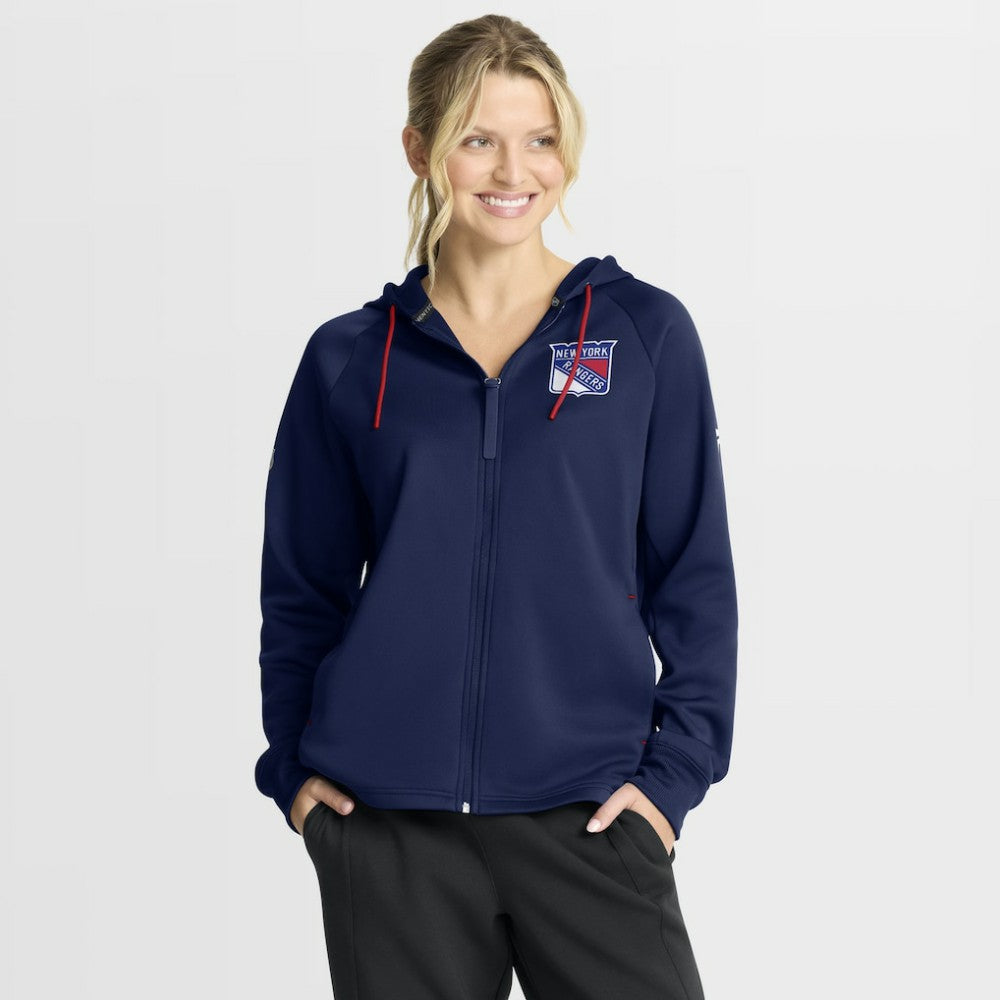 New York Rangers Fanatics Women's Authentic Pro Rink Raglan Full-Zip Hoodie - Navy | US 202493223