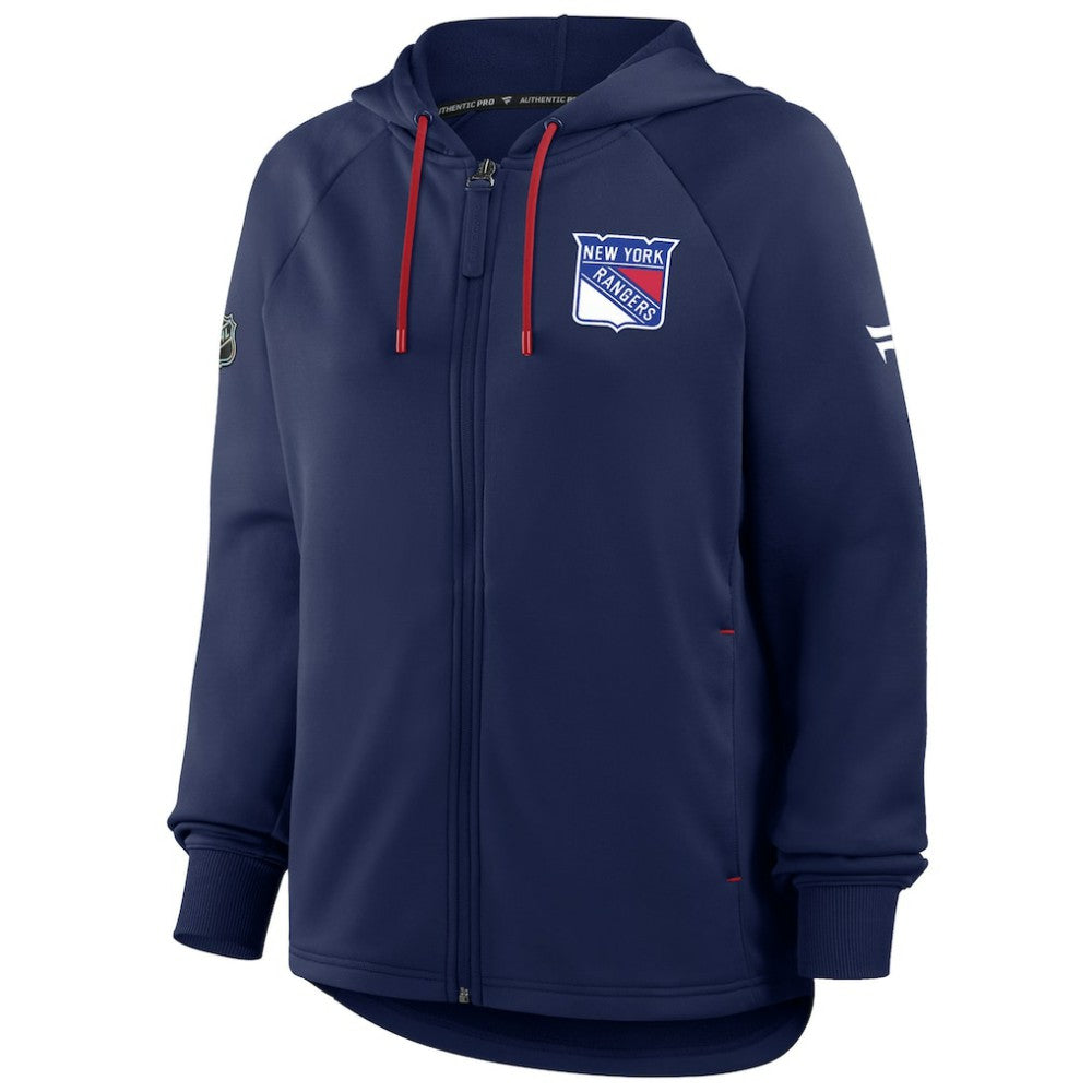 New York Rangers Fanatics Women's Authentic Pro Rink Raglan Full-Zip Hoodie - Navy | US 202493223