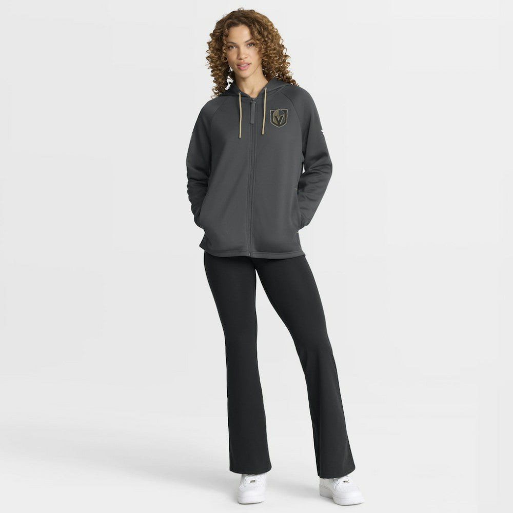 Vegas Golden Knights Fanatics Women's Authentic Pro Rink Raglan Full-Zip Hoodie - Black | US 202493224