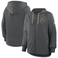 Vegas Golden Knights Fanatics Women's Authentic Pro Rink Raglan Full-Zip Hoodie - Black | US 202493224