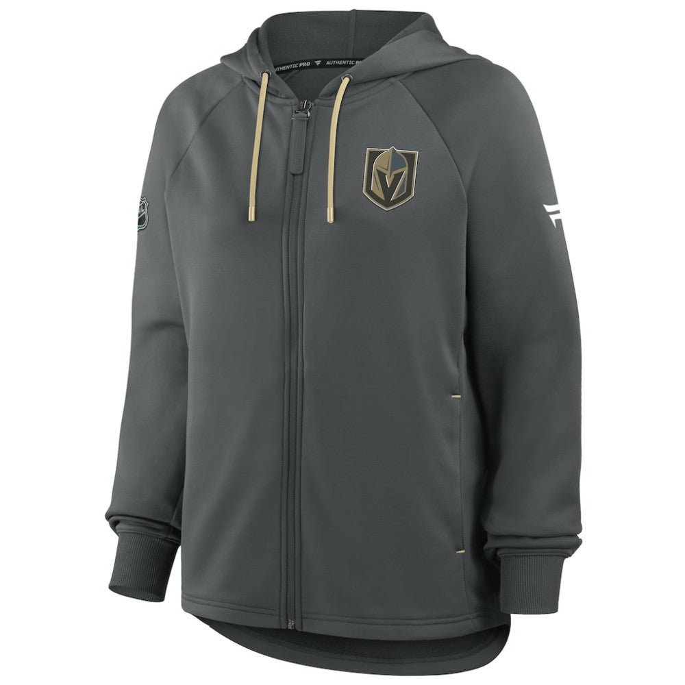 Vegas Golden Knights Fanatics Women's Authentic Pro Rink Raglan Full-Zip Hoodie - Black | US 202493224