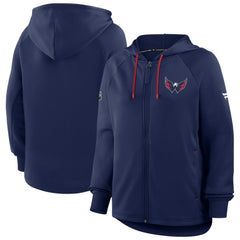 Washington Capitals Fanatics Women's Authentic Pro Rink Raglan Full-Zip Hoodie - Navy | US 202493226