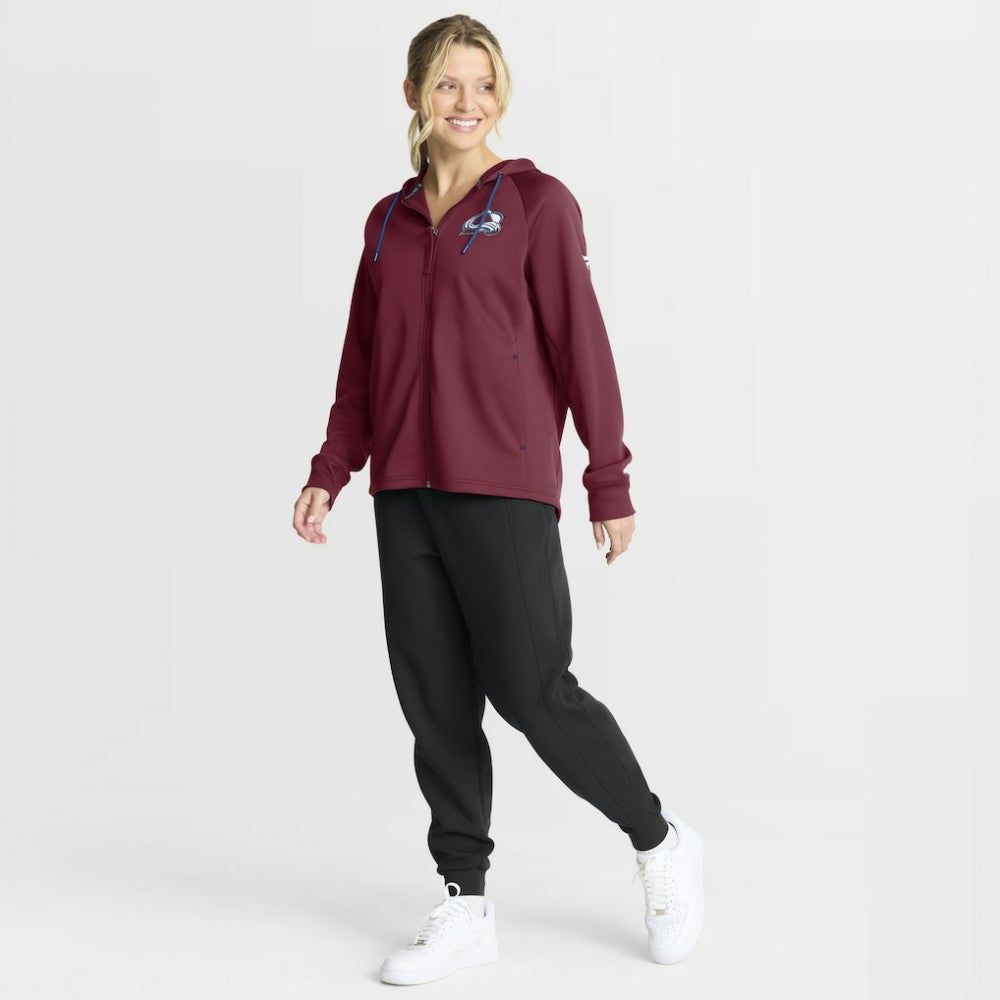 Colorado Avalanche Fanatics Women's Authentic Pro Rink Raglan Full-Zip Hoodie - Burgundy | US 202493231