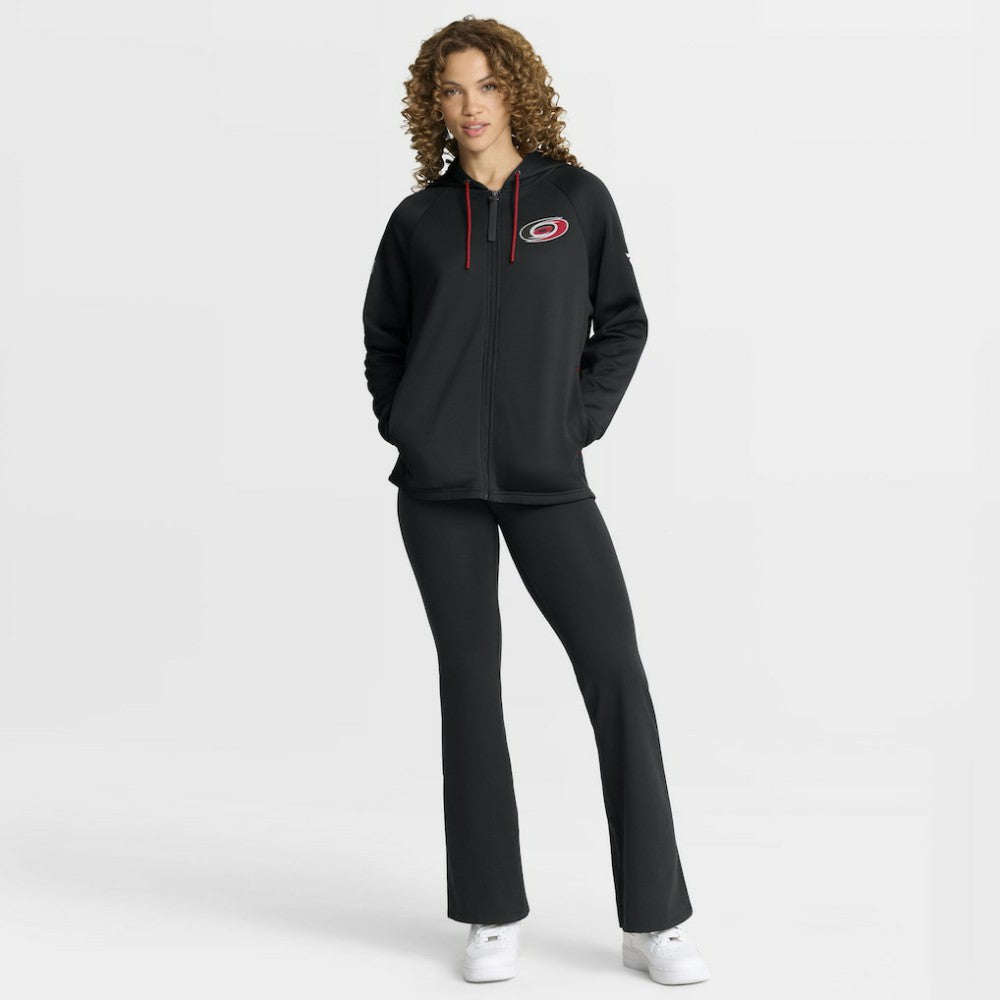 Carolina Hurricanes Fanatics Women's Authentic Pro Rink Raglan Full-Zip Hoodie - Black | US 202493233