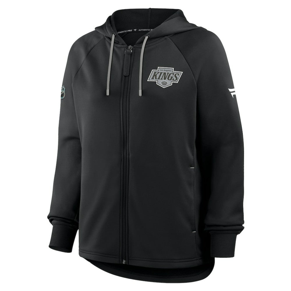 Los Angeles Kings Fanatics Women's Authentic Pro Rink Raglan Full-Zip Hoodie - Black | US 202493240